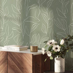 Sage Green Floral Wallpaper