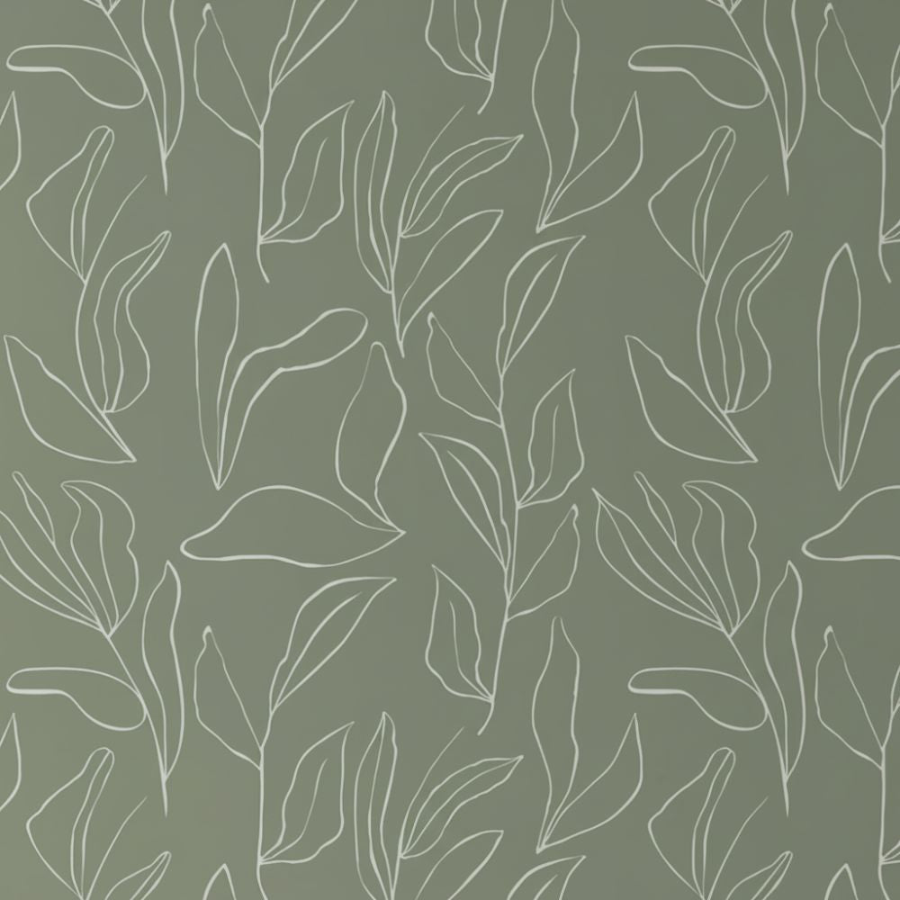 Sage Green Floral Wallpaper