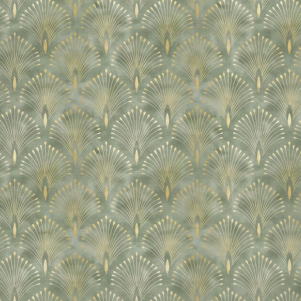 Sage Green and Gold Wallpaper