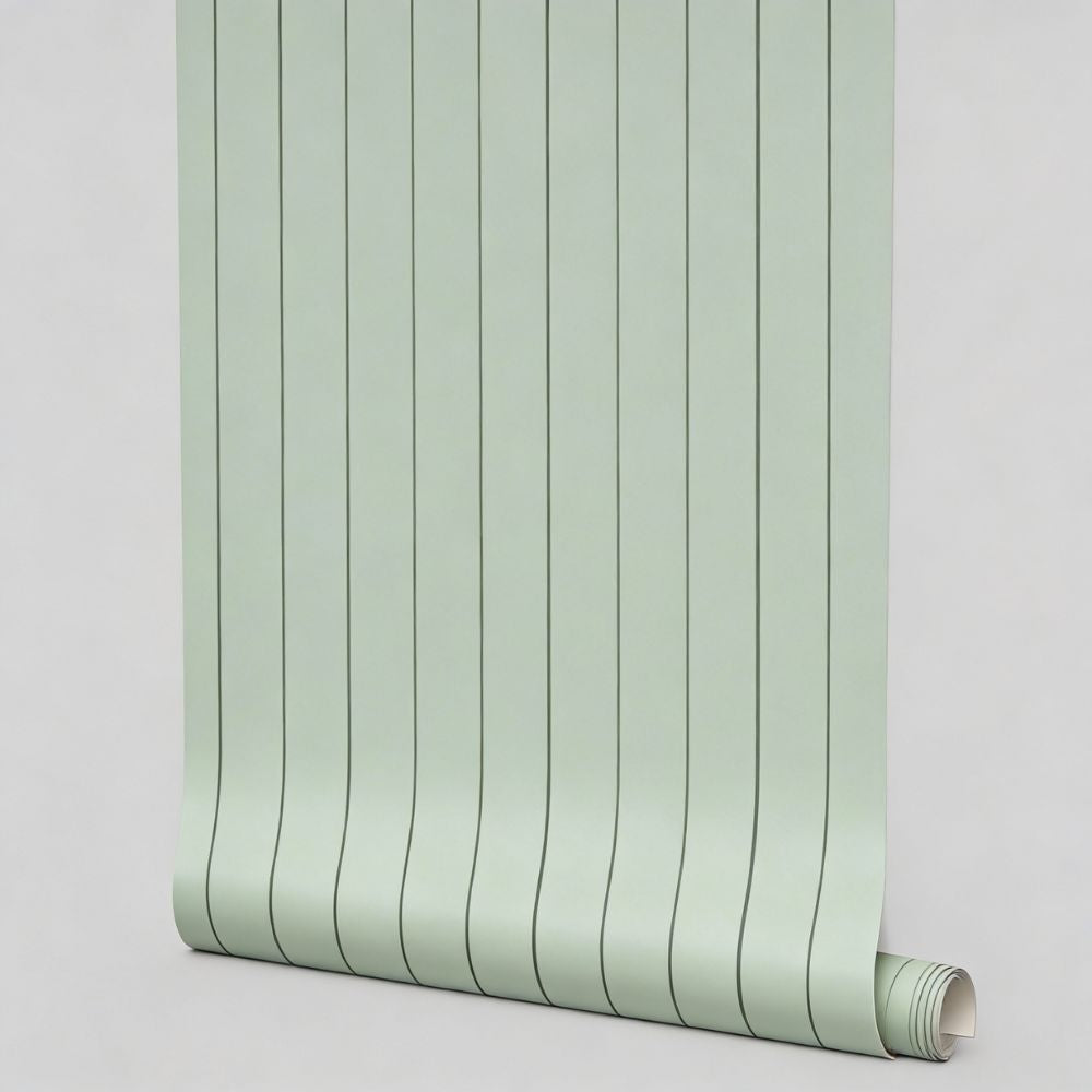 Sage Green Panel Wallpaper