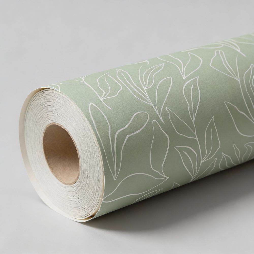 Sage Green Floral Wallpaper