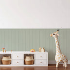 Sage Green Panel Wallpaper