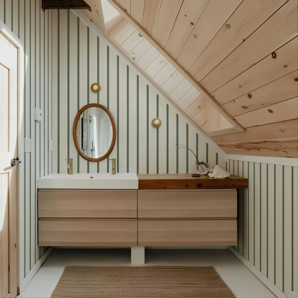 Sage Green and Cream Wallpaper