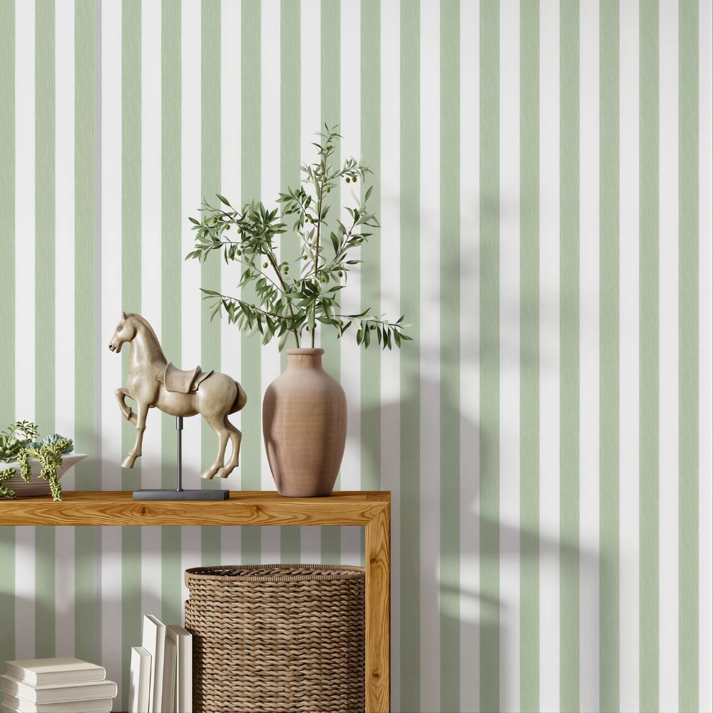 Sage Green and White Wallpaper