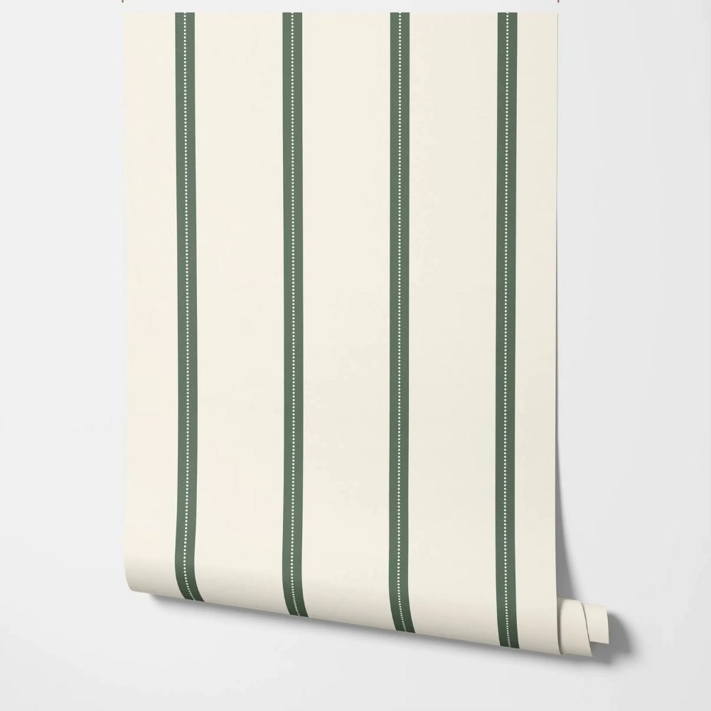 Sage Green and Cream Wallpaper