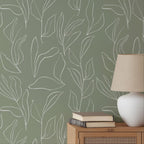 Sage Green Floral Wallpaper
