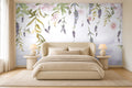 lavender purple bedroom wallpaper in a bedroom