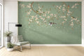 chinoiserie cherry blossom wallpaper living room wall