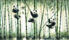bamboo leaf wallpaper pattern shown flat