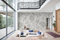 grey rose wallpaper living room feature wall