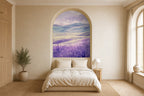 lavender coquette bow purple wallpaper in a bedroom