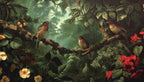 beautiful wallpaper of birds pattern shown flat