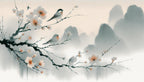 bird of paradise wallpaper pattern shown flat