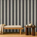 black and grey stripes wallpaper room