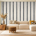black grey and silver striped wallpaper room