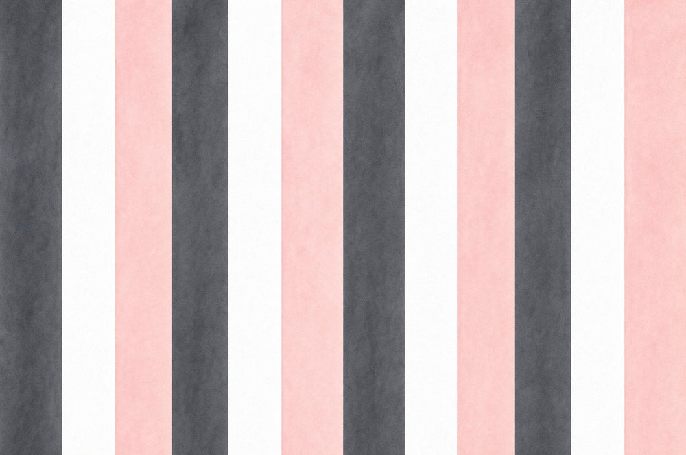 Black white and pink striped wallpaper design