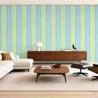 blue and green stripe wallpaper room 2
