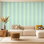 blue and green striped wallpaper room 2