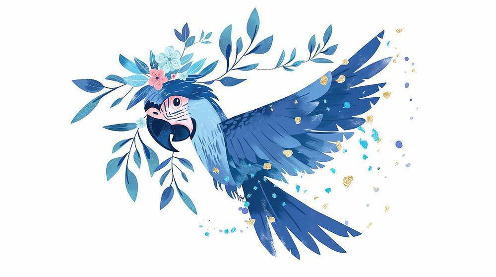 Blue Parrot Wallpaper design