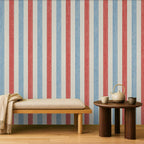 blue red stripe wallpaper room 2