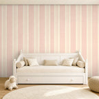 blush pink stripe wallpaper room