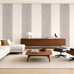 broad striped gray wallpaper room
