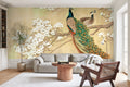 Peacock wall mural wallpaper — room scene
