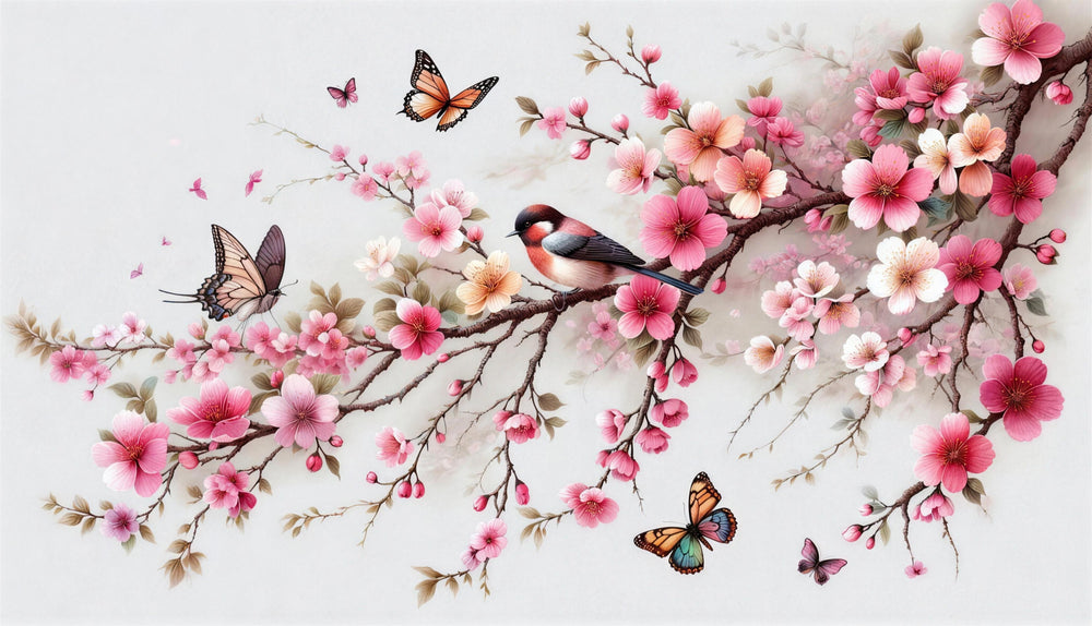 Cherry Blossom Butterfly Wallpaper design