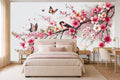 cherry blossom butterfly wallpaper in a children's room