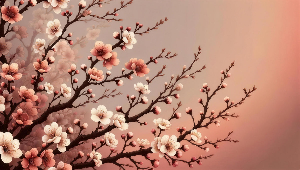 cherry blossom japan wallpaper pattern shown flat