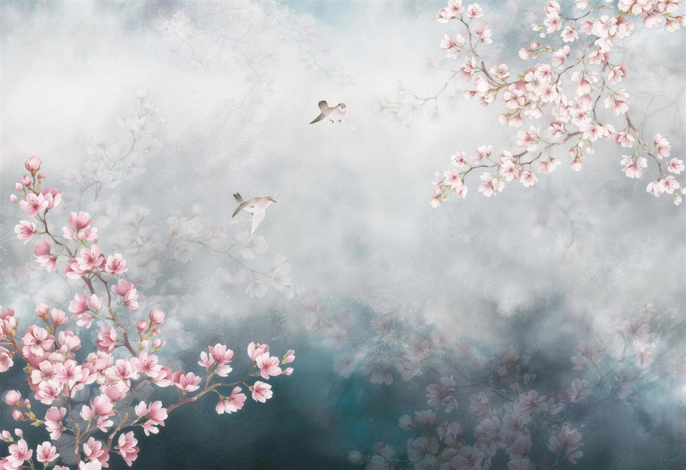 Cherry Blossom Landscape Wallpaper design