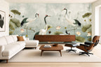 Crane Mural Wallpaper — room scene