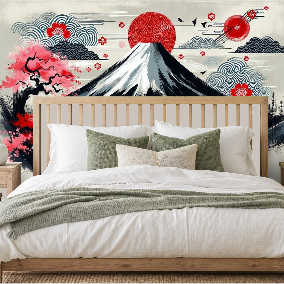 japanese cherry blossom tree wallpaper bedroom feature wall