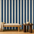 dark blue striped wallpaper room 2