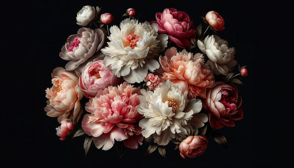 Dark Floral Peony Wallpaper design