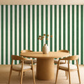 dark green striped wallpaper room