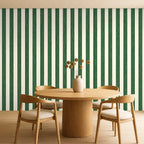 dark green striped wallpaper room