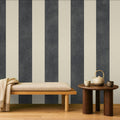 dark grey stripe wallpaper room