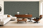 Dark Sage green wallpaper room view