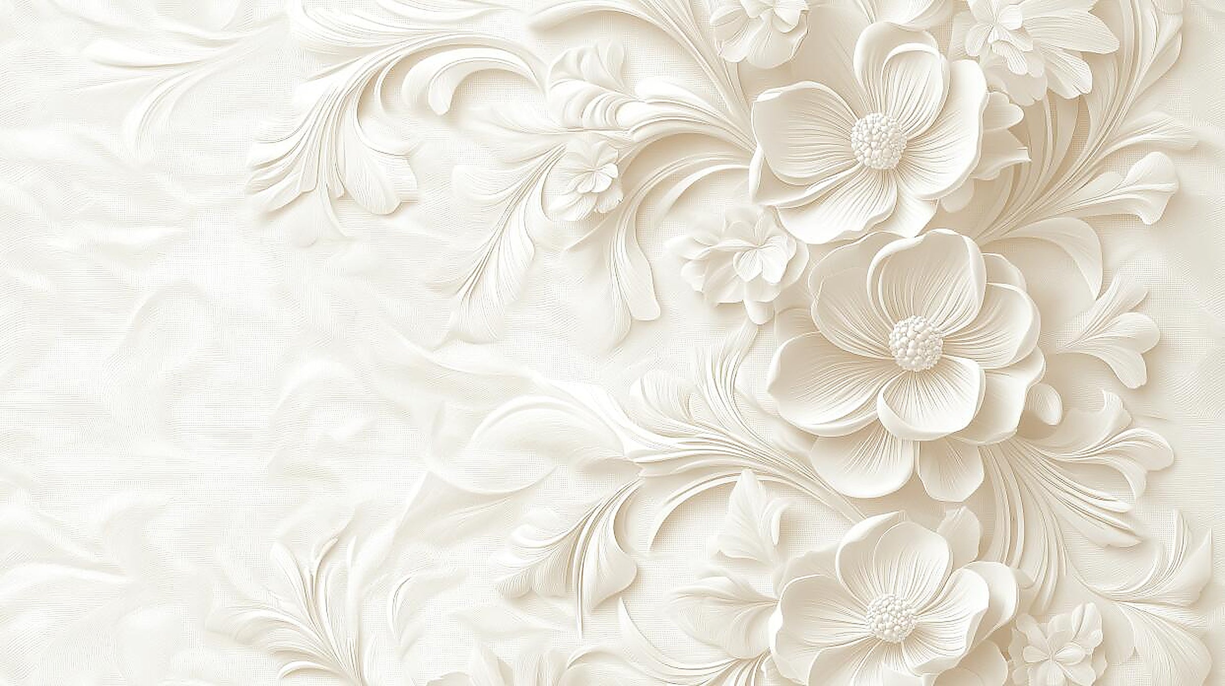 delicate floral wallpaper pattern shown flat
