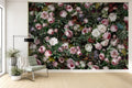 dark rose wallpaper living room wall