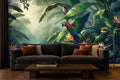 eclectus parrot wallpaper in a living room