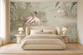 Flamingo Bedroom Wallpaper — mural in a styled room