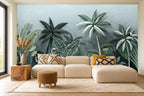 Flamingo Jungle Wallpaper — mural in a styled room