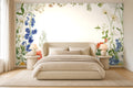 floral border wallpaper in a bedroom
