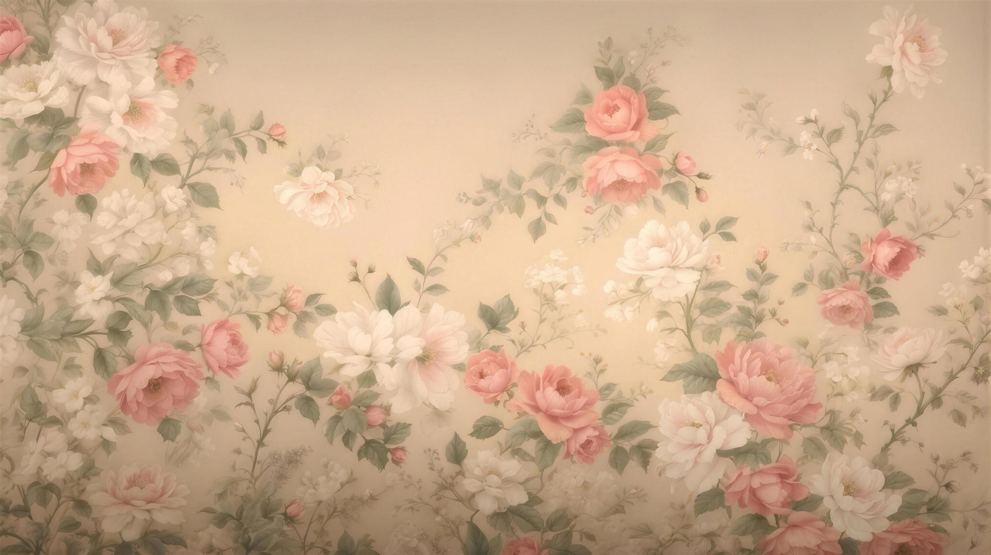 floral decor wallpaper pattern shown flat