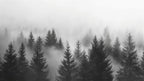 foggy forest wallpaper pattern shown flat