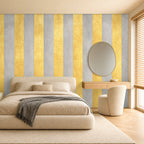 gold and grey stripe wallpaper room 2