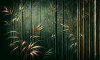 green and gold leaf wallpaper pattern shown flat