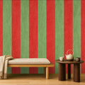 green and red striped wallpaper room 2